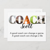 コーチパーソナライズされた名選手 ポストカード (正面/裏面)