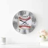 コーチパーソナライズされた用野球時計 ラージ壁時計 (ホーム)