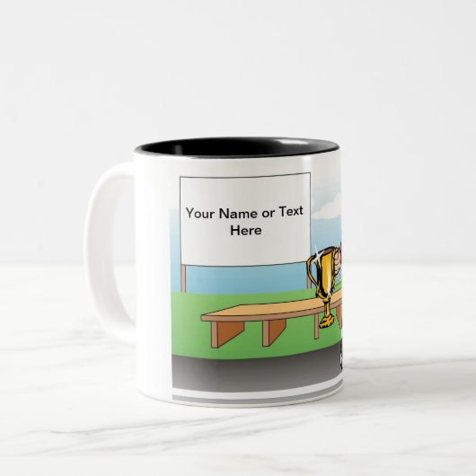 コーチパーソナライズされた – 男性マンガ ツートーンマグカップ (正面左)