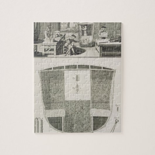 コーチビルダーの椅子かごの製造 ジグソーパズル (縦)