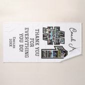 コーチフォトカスタムモンタージュコラージュチームスポーツギフト バスタオル (バスタオル)