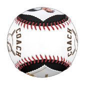 コーチフォーパーソナライズされたト4枚とチーム名 野球ボール (裏面)