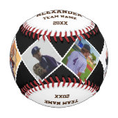 コーチフォーパーソナライズされたト4枚とチーム名 野球ボール (正面)