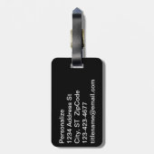 コーチブラックとホワイトストライプ |カスタマイズ ラゲッジタグ (裏面縦)