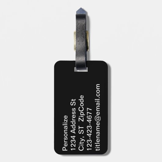 コーチブラックとホワイトストライプ |カスタマイズ ラゲッジタグ (裏面縦)