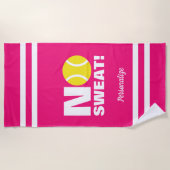 コーチプレーヤーのための汗おもしろいなテニスのビーチタオル無し ビーチタオル (正面)