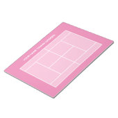 コーチング用のピンクテニスコートのレイアウトメモ帳 ノートパッド (アングル)