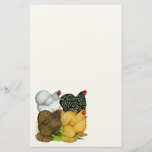 コーチンヘンズ4頭 便箋 (正面)