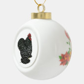 コーチン：まだら柄の雄鶏 セラミックボールオーナメント (右)