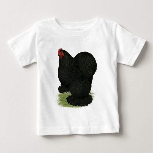 コーチン：ブラック・ヘン ベビーTシャツ (正面)