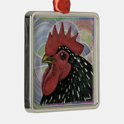 コーチン: 装飾的な鶏の頭 メタルオーナメント (右)