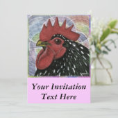 コーチン:装飾的な鶏の頭 招待状 (スタンド正面)