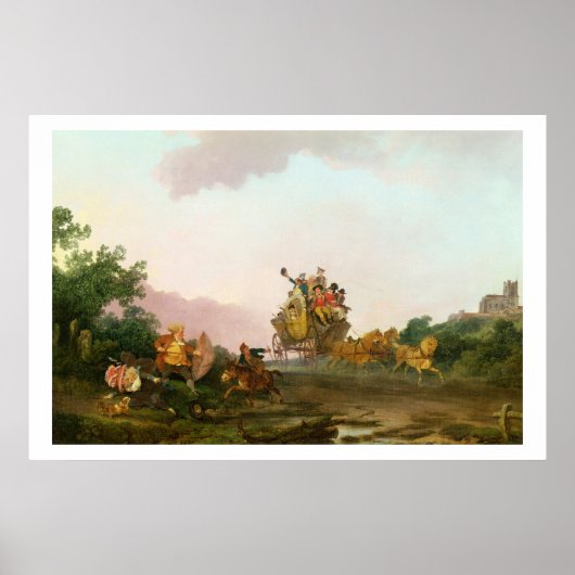 コーチ上のレベラー, c.1785-90 (キャンバス上の油) ポスター (正面)