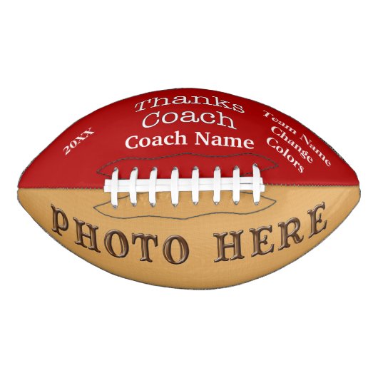 コーチ向けパーソナライズされたPHOTOとサッカーのギフト アメリカンフットボール (正面)