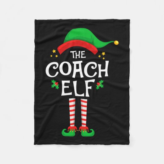 コーチ小妖精や小人クリスマスファミリーマッチンググループ フリースブランケット (正面)