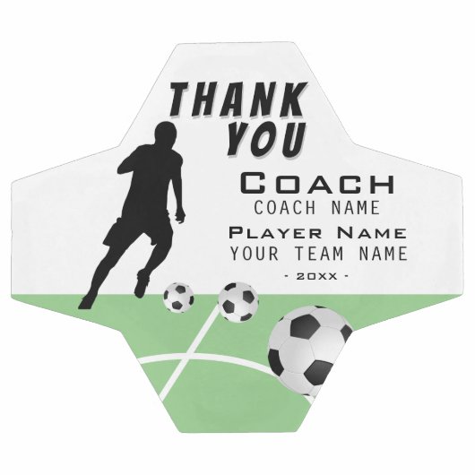 コーチ感謝していサッカー選手ありがとう サッカーボール (フラット)