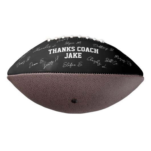 コーチ感謝していーすべてのプレイヤーがb&w写真に署名した名前 アメリカンフットボール (回転270)