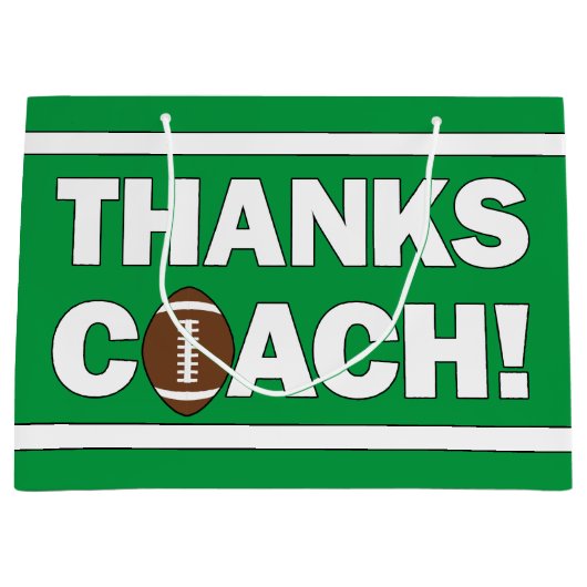 コーチ感謝していー!サッカーコーチズチームスポーツ ラージペーパーバッグ (正面)