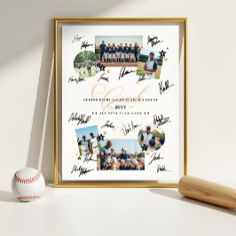 コーチ感謝フォトコラージチームの署名 ポスター