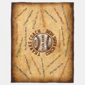 コーチ最高のに贈る野球シーズンの終わり フリースブランケット (正面)