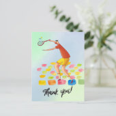 コーチ水彩用テニスサンキューカード ポストカード (スタンド正面)