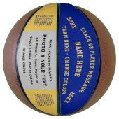 コーチ用パーソナライズされたのバスケットボールの写真プレゼント バスケットボール (縦)