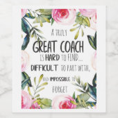 コーチ素晴らしタイポグラフィオフィスデコーギフト ワインラベル (シングルラベル)