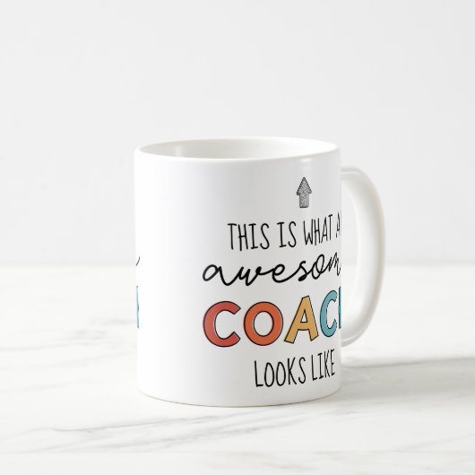 コーチ素晴らしー |史上最高のコーチ |コーチおもしろいギフト コーヒーマグカップ (正面右)