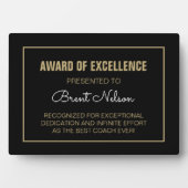 コーチ賞の贈り物プレート フォトプラーク (正面)