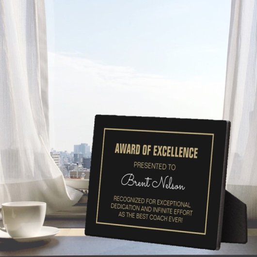 コーチ賞の贈り物プレート フォトプラーク