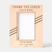 コーチ選手の名前チームスポーツありがとう レーザー彫刻フレーム (正面)