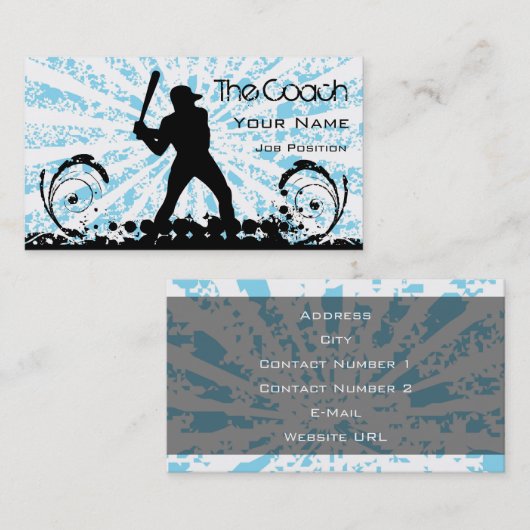 コーチ野球名刺 名刺 (正面/裏面)