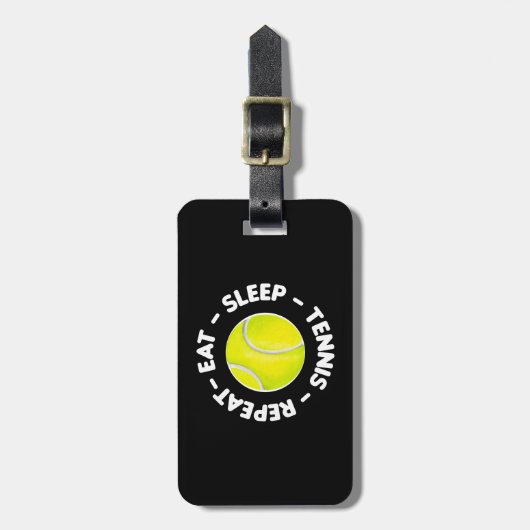 コーチ食べゴゴtのためのテニス睡眠テニスのリピート ラゲッジタグ (正面縦)