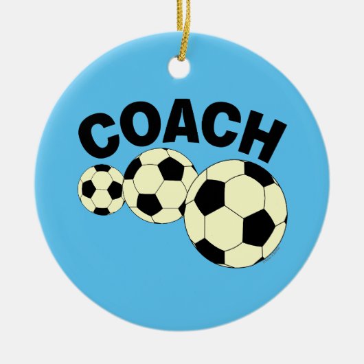 コーチ3サッカーボール セラミックオーナメント (正面)