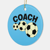 コーチ3サッカーボール セラミックオーナメント (左)