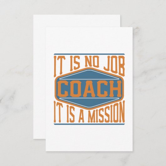 コーチ-それは仕事、それです代表団ではないです サンキューカード (正面/裏面)