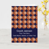 コーチ、ブルー、インサイド用バスケットボールカード空白の カード (黄色い花)