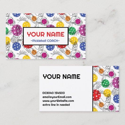 コーチPickleballのパロットとpickball 名刺 (正面/裏面)