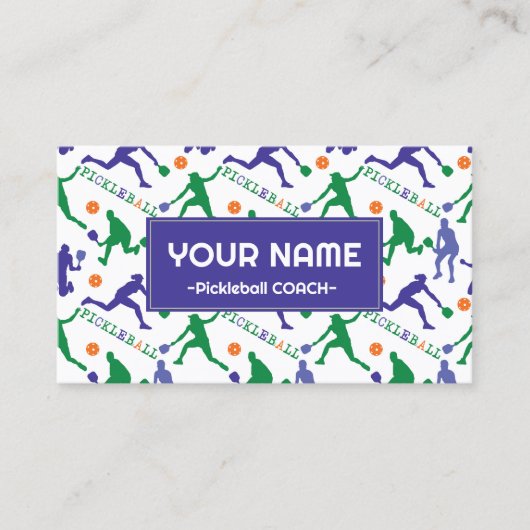 コーチPickleballシルエットを白に 名刺 (正面)