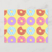 コーティングされたドーナツの美観 誕生日パーティーの食事 テーマ ポストカード (正面)