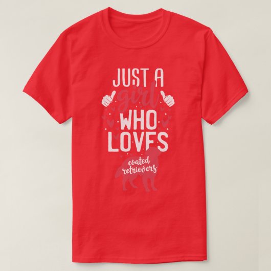 コーティングされたレトリバーが大好きな少女 Tシャツ (デザイン正面)