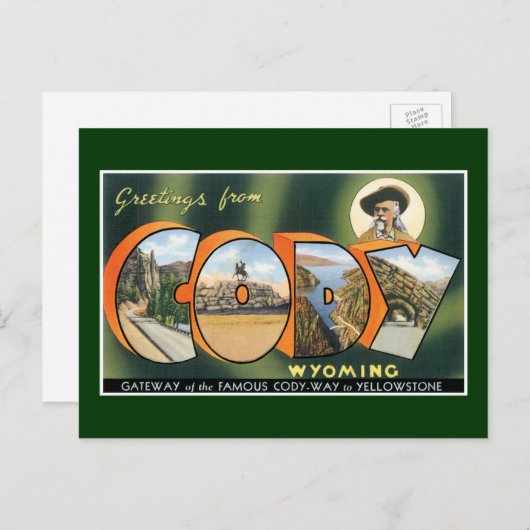 コーディからのご挨拶ワイオミング！ヴィンテージポストカード ポストカード (正面/裏面)