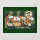 コーディからのご挨拶ワイオミング！ヴィンテージポストカード ポストカード (正面)