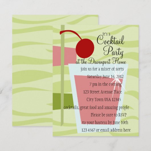 コーディアルカクテル! 招待状 (正面/裏面)