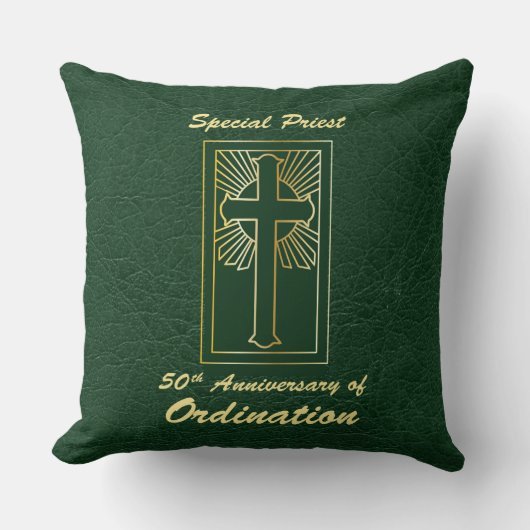 コーディネーションレザールック50周年司祭 クッション (正面)