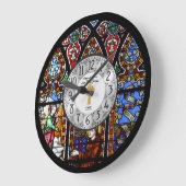 コーディネーション記念日の時計ステンドグラスカスタム ラージ壁時計 (傾斜)