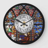 コーディネーション記念日の時計ステンドグラスカスタム ラージ壁時計 (正面)
