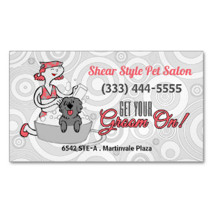 コーディネートPink Get Your Groom On Pet マグネット名刺