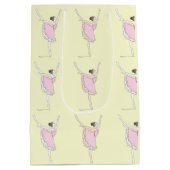 コーディネートPink & Yellow Ballerinaバレエダンス ミディアムペーパーバッグ (裏面)