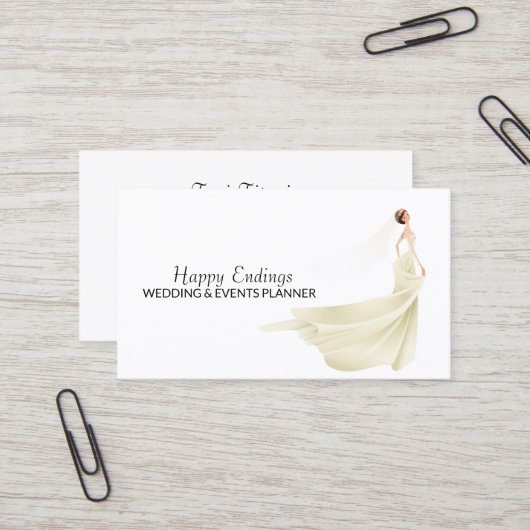 コーディネー結婚ターホワイトミニマリスト 名刺 (正面/裏面インサイチュ)